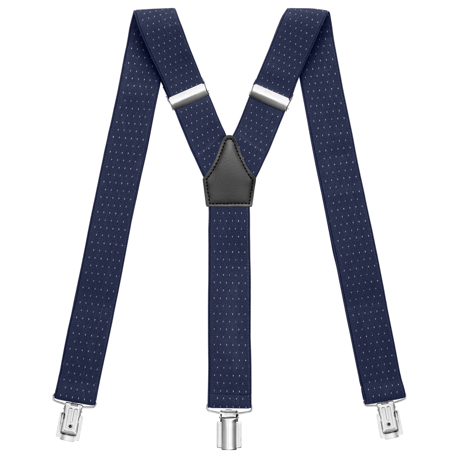 dunkelblau punkte Hosenträger in Y-Form mit starken Clips