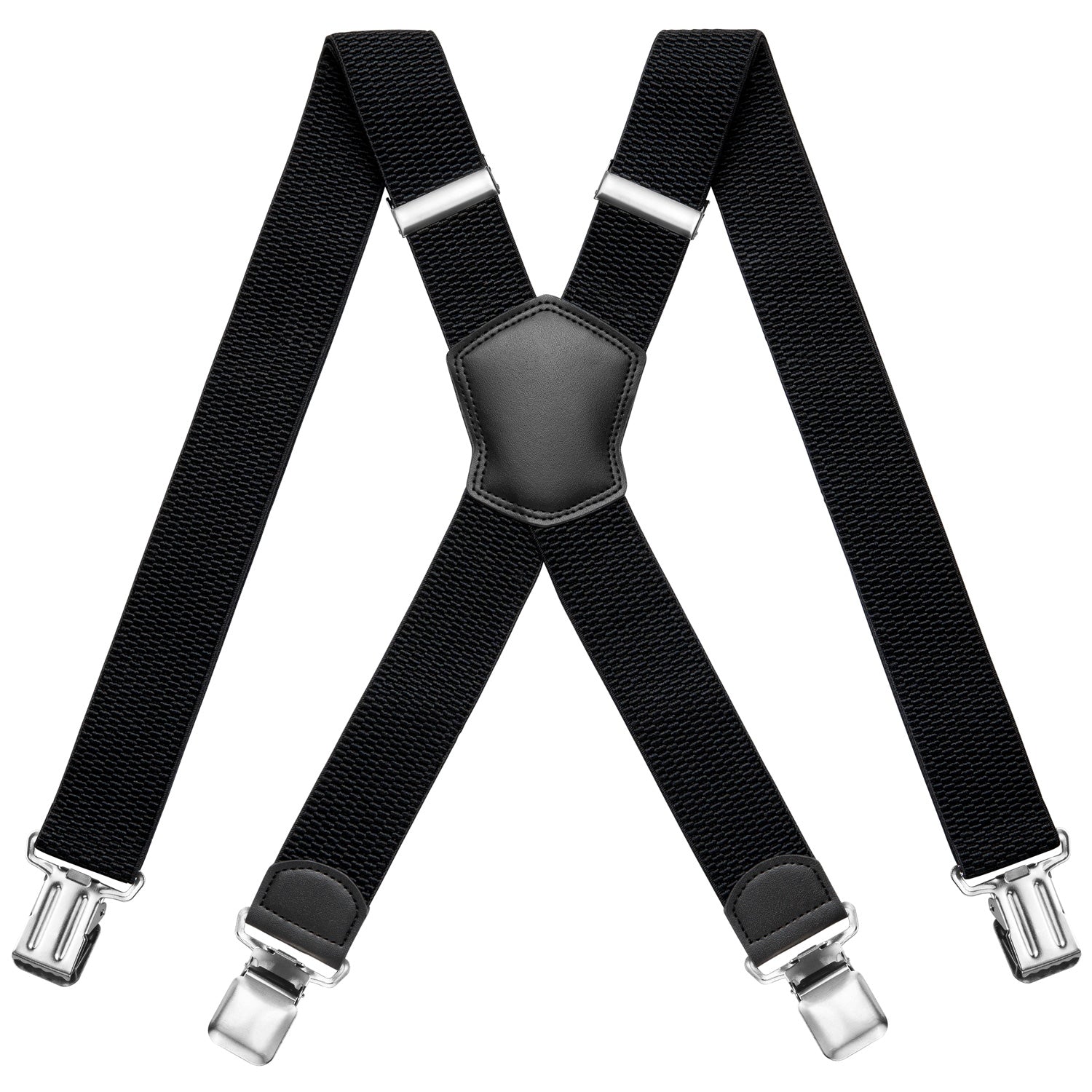 Schwarzer Hosenträger in X-Form mit stabilen Clips