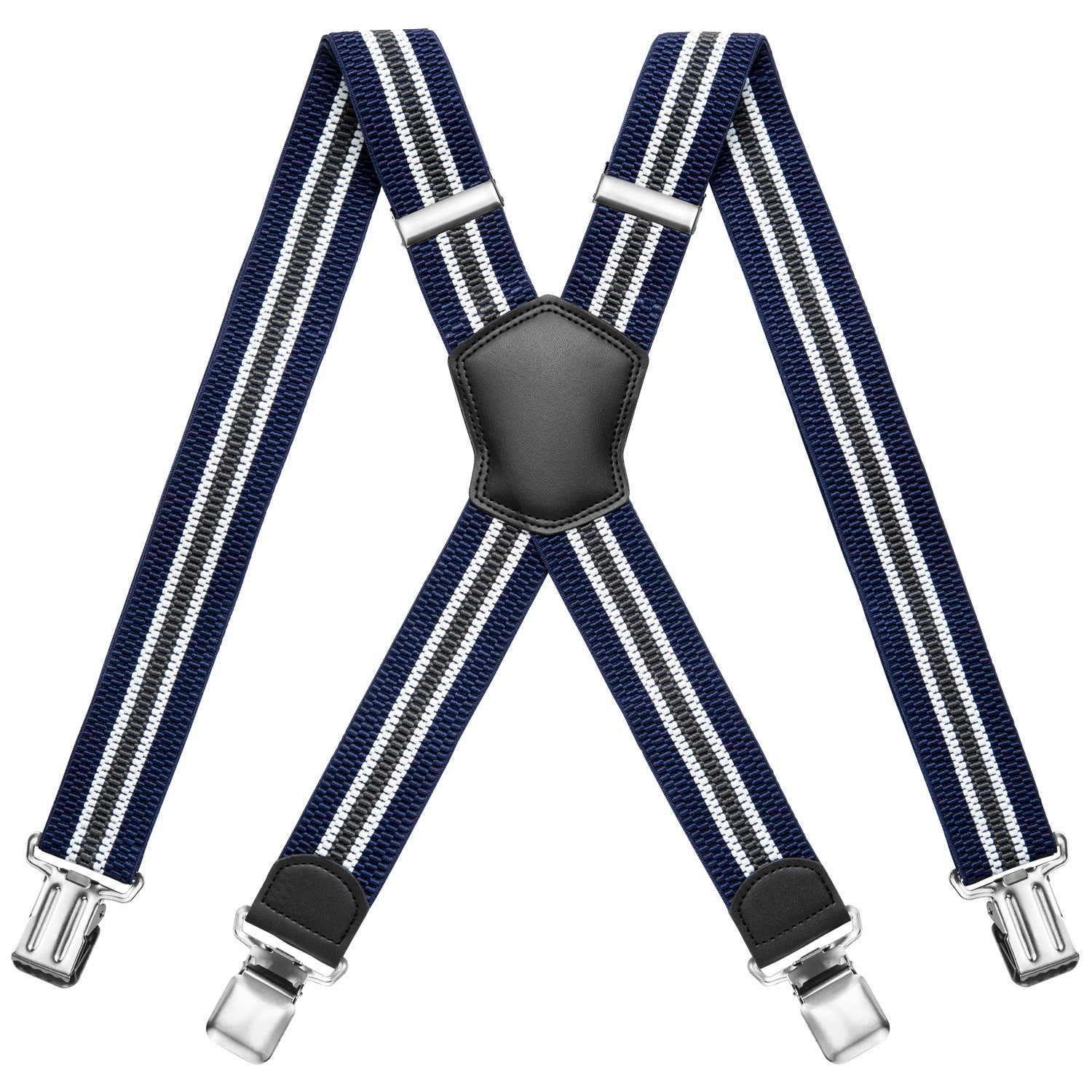 blau streifen Hosenträger in X-Form mit stabilen Clips