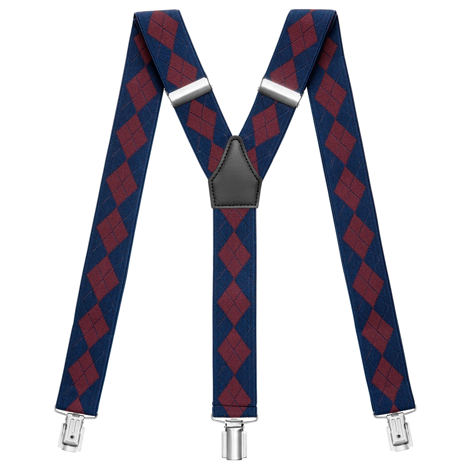 blau rot karomuster Hosenträger in Y-Form mit starken Clips