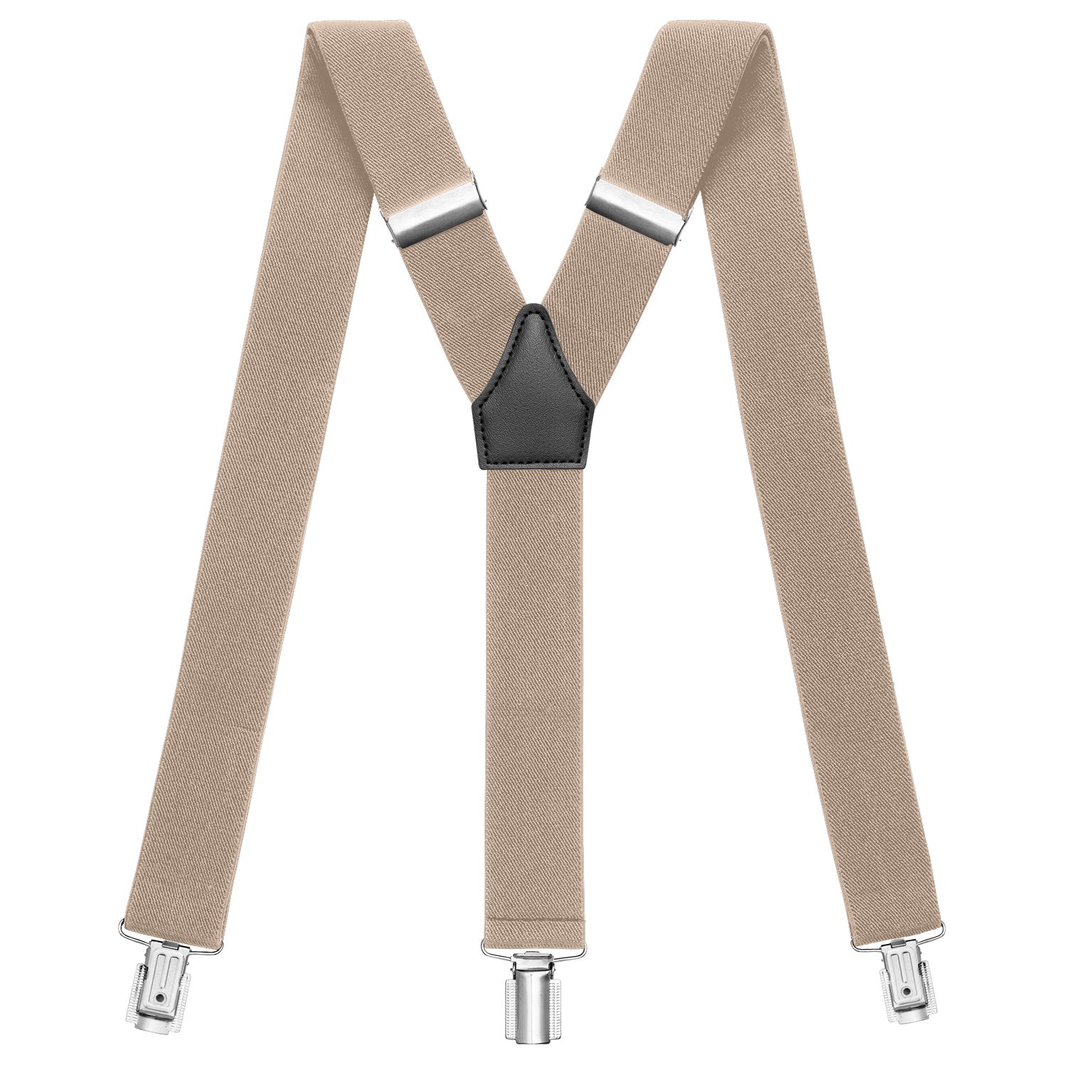 Beige Hosenträger in Y-Form mit starken Clips