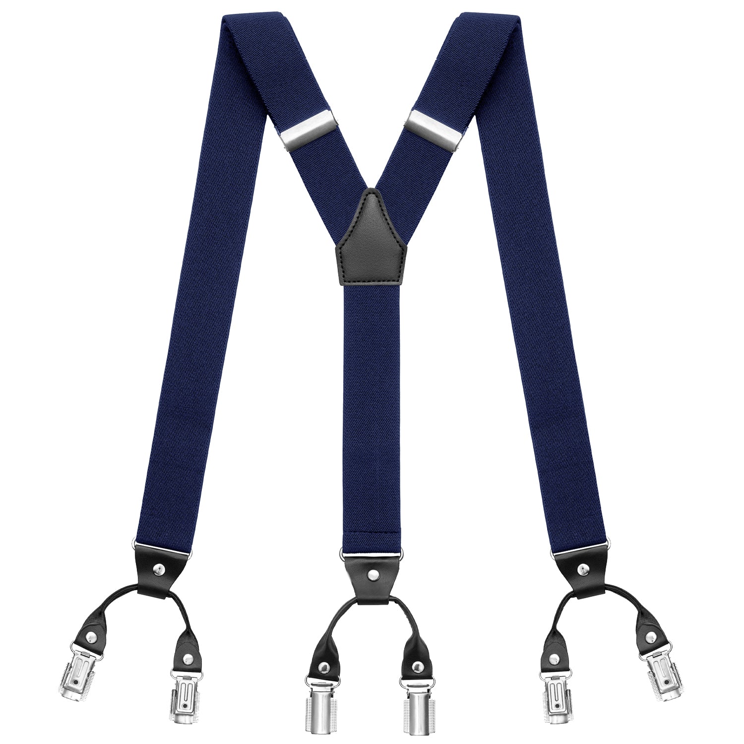 dunkelblau Hosenträger mit 6 Clips