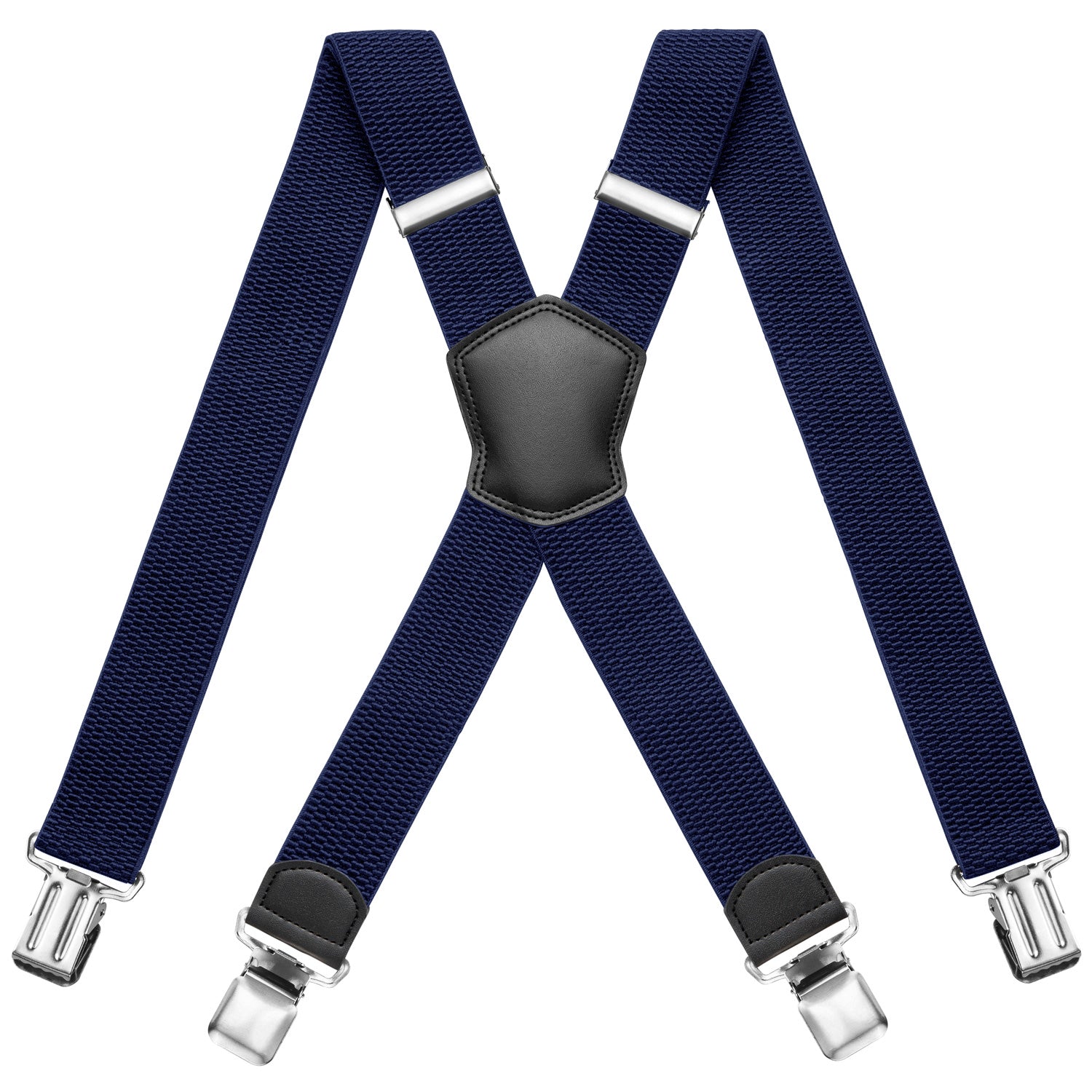 dunkelblau Hosenträger in X-Form mit stabilen Clips